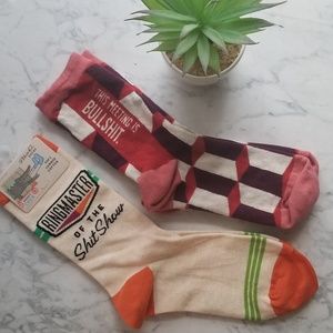 NWT & EUC BlueQ Women's Shitshow & BS Crew Socks